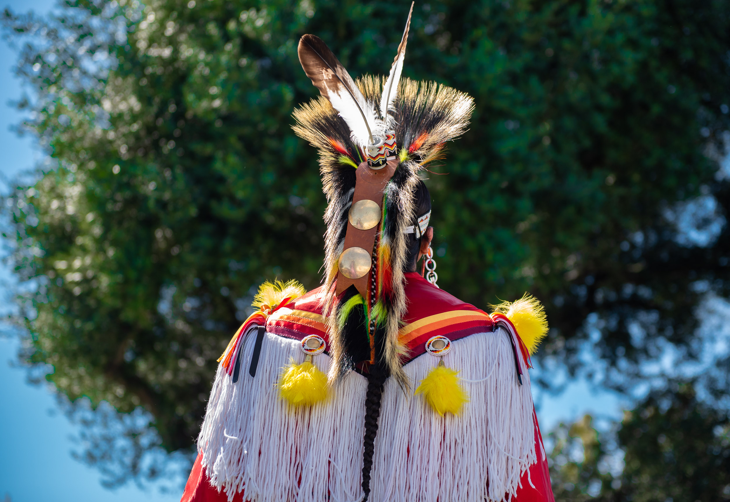 A Native American attendee of the  Pow Wow