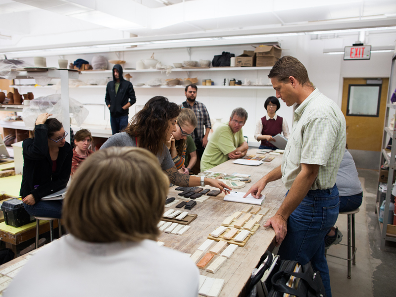 Ceramic Students get a lecture on material use.