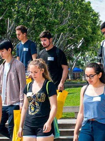 New Students Touring the  Campus