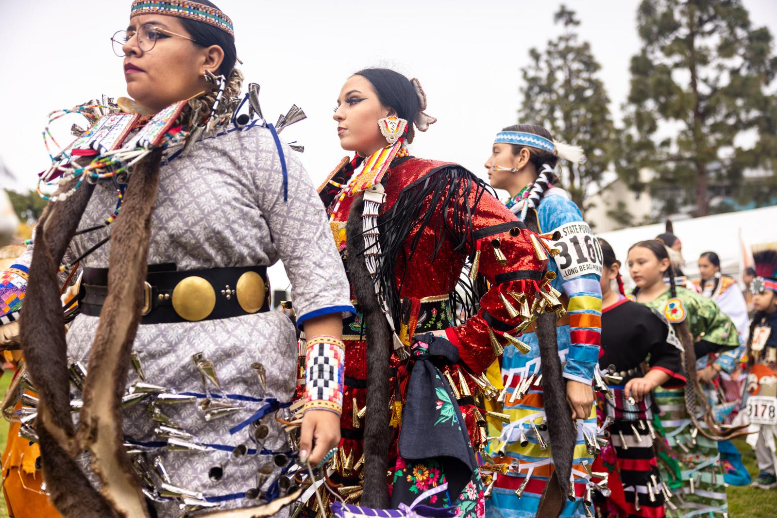 Women dance at the  Pow Wow 2023